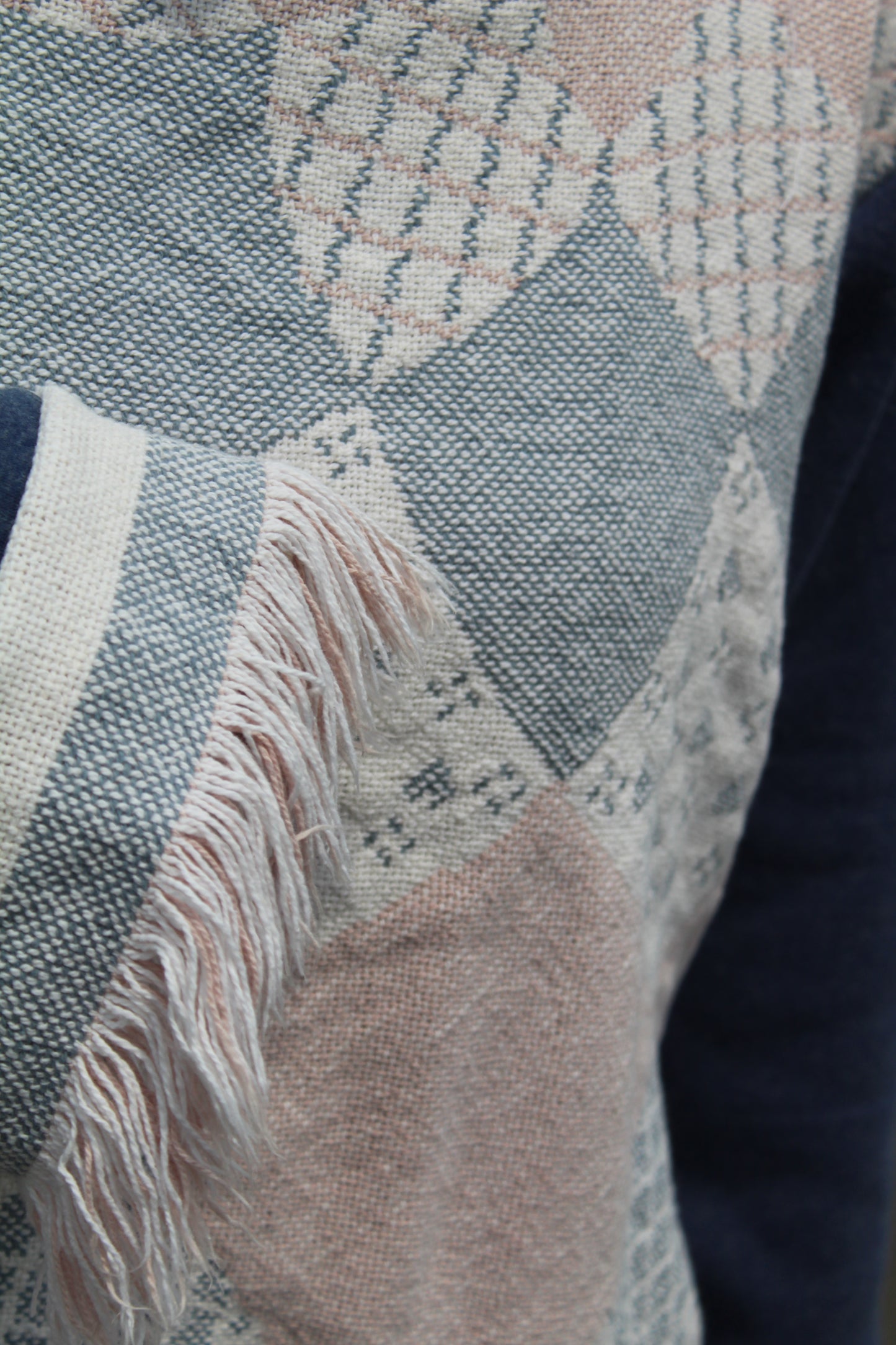 002 REWORKED WOVEN BLANKET SWEATER
