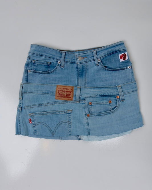 005 REWORKED DENIM SKIRT - W30