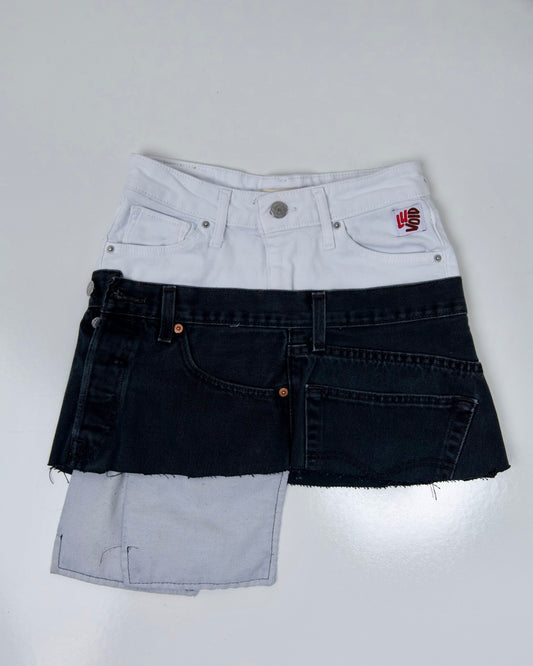 007 REWORKED DENIM SKIRT - W26