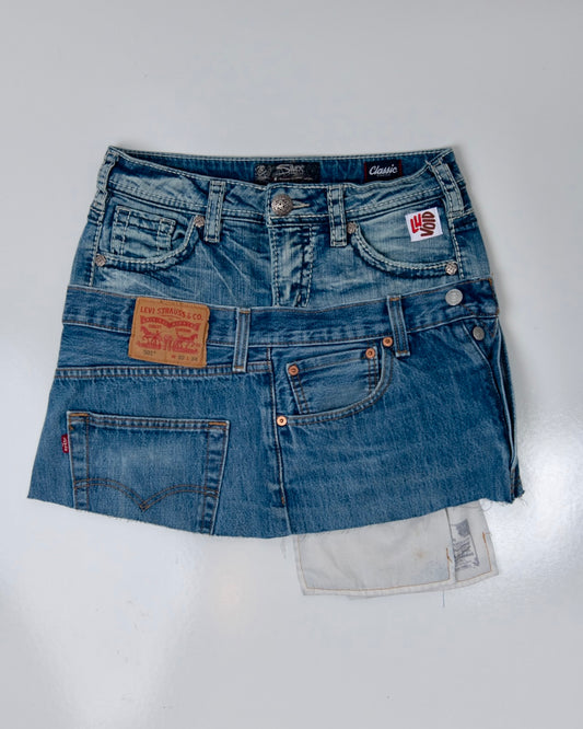 002 REWORKED DENIM SKIRT - W27