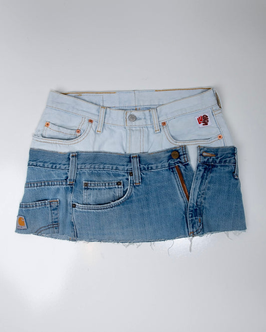 004 REWORKED DENIM SKIRT - W29