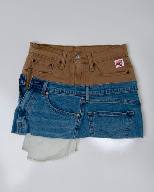 003 REWORKED DENIM SKIRT - W28
