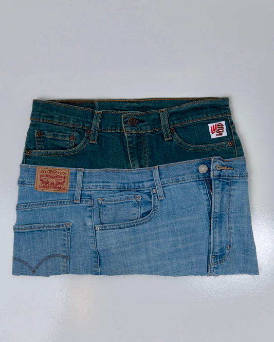006 REWORKED DENIM SKIRT - W30